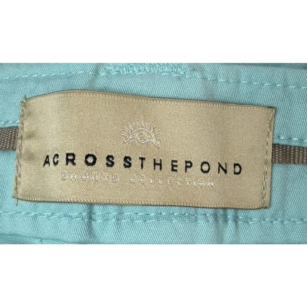 Across The Pond Men's Slim Stretch Chino Shorts Sz‎ 34 Seafoam Green NWT